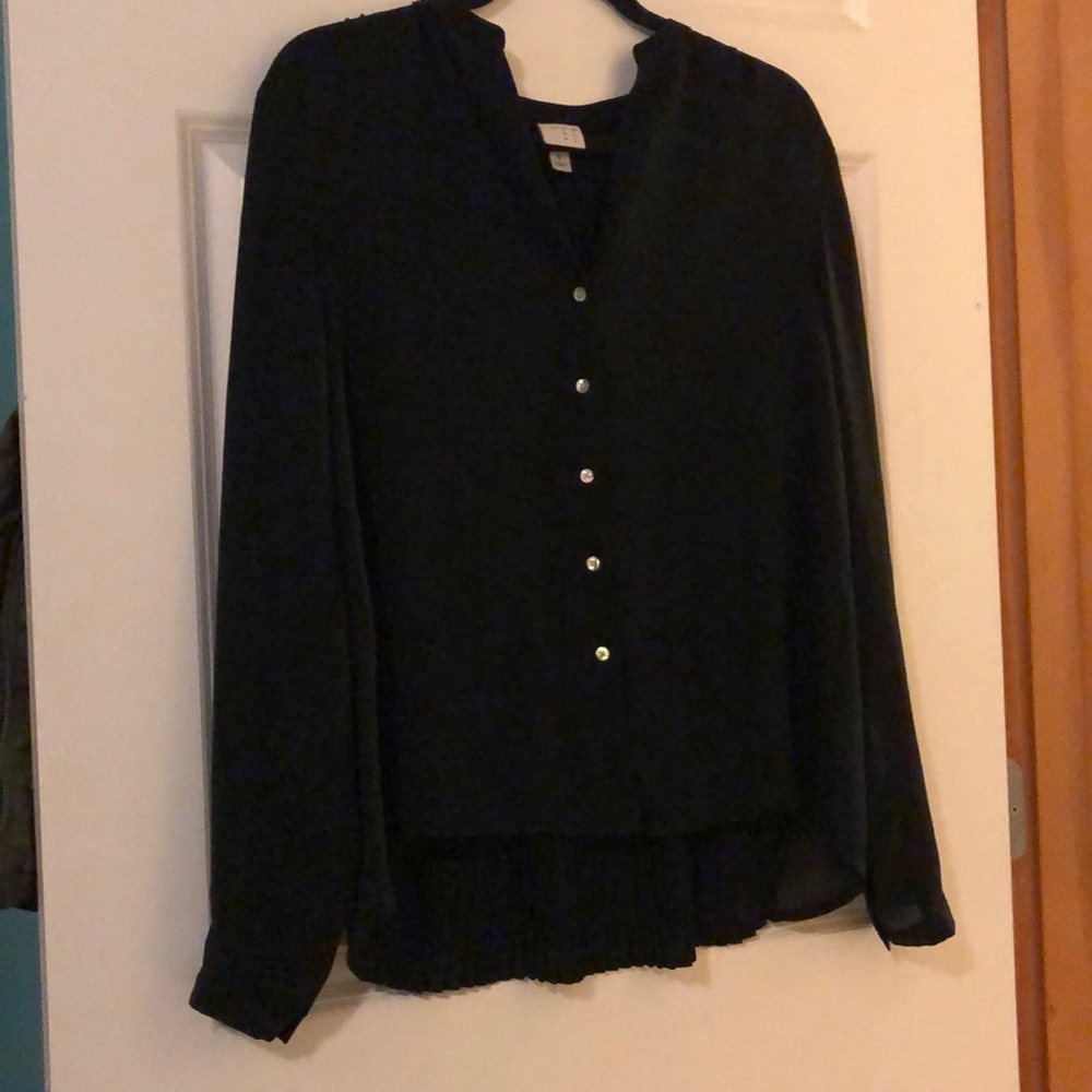 Black button down blouse